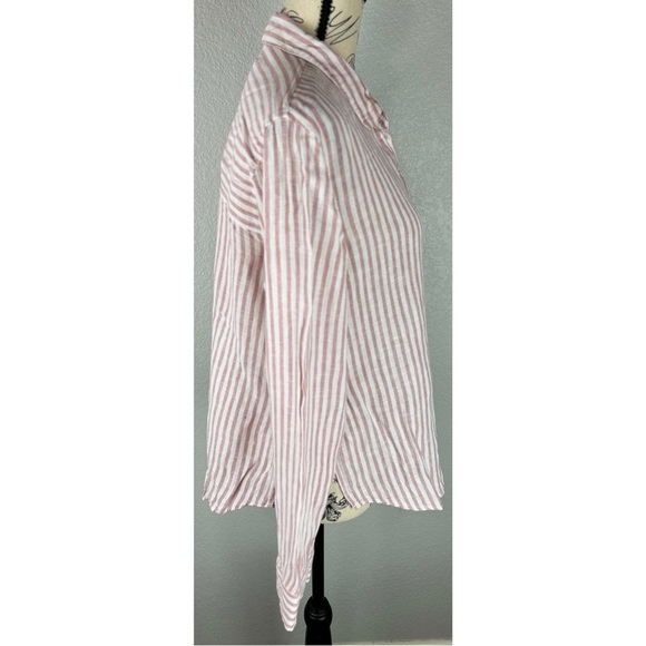 Rails Women’s Sidney Florence White And Pink Stripe Button Down Top, size Medium - Picture 5 of 9